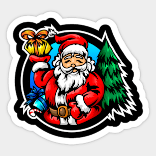 Santa Claus Christmas Gift Ho Ho Ho Sticker